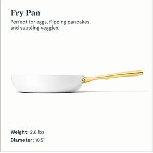 Caraway Home 10.5” Fry Pan | Iconics Collection - White & Gold | NEW